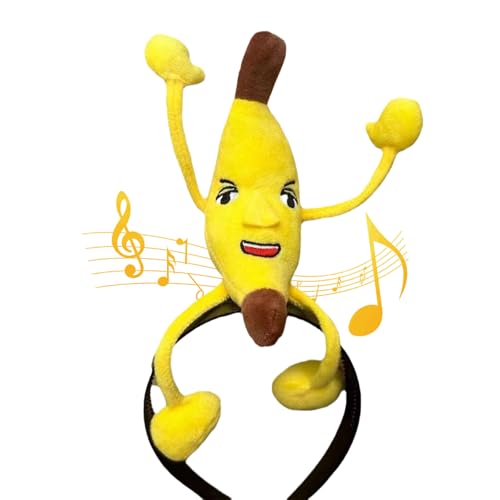 LIbgiubhy Musikalische Bananen-Stirnbänder, Verspieltheit, Musik-Haarreif, kreative Bananen-Kopfbedeckung für Bühnenshows und Festival-Feiern von LIbgiubhy