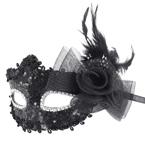LIbgiubhy Venezianer Maske Augenmaske Halbe Gesichtsmaske Augenmaske Für Maskerade Proms Halloween Party Cosplay Fotoshooting Geschenk von LIbgiubhy