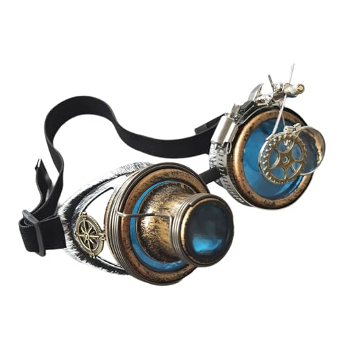 LIbgiubhy Vintage Brille Mit Doppel Loupe Maskeraden Eyienwaren Accessory Windproof Abtrennbar Für Männer Männer Halloween Cosplay von LIbgiubhy