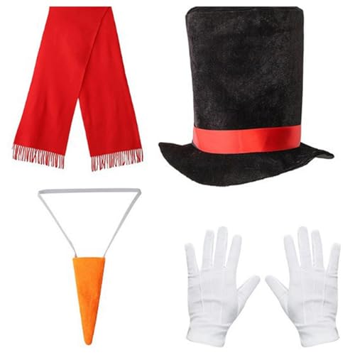 LIbgiubhy Winterkostüm Schneemann, Frost, Weihnachten, Spielzubehör, Karotte, Nasenschal, Handschuhe, Pompons, Bälle, Tutus Rock von LIbgiubhy