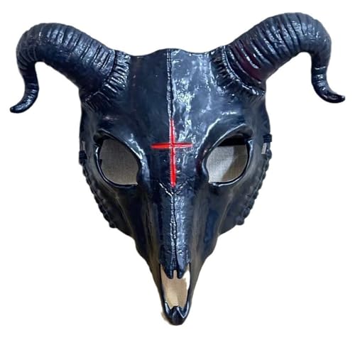 LIbgiubhy Ziegenskelettmaske Halloween Cosplay Maske Ziegenkopf Skelettmaske Für Jungen Mädchen Carnivals Halloween Party Cosplay Requisiten von LIbgiubhy