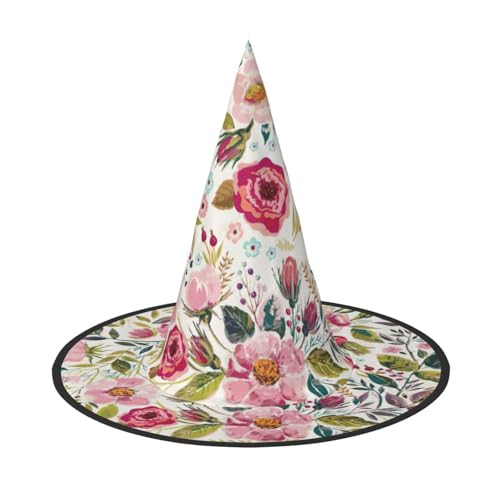 Halloween-Hexenhut mit Blumenblatt-Druck, für Halloween-Party, Karneval, ein Muss für Kostüm-Accessoires Halloween-Hexenhut mit Blumenblatt-Druck, für Halloween-Party, Karneval, ein Muss für Kostüm-Accessoires von LJABCVNN