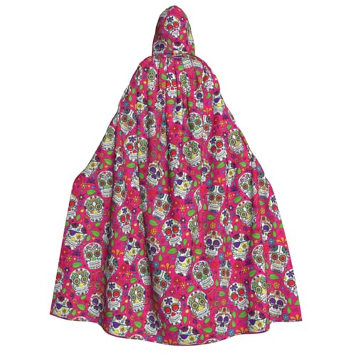 Halloween-Kapuzenumhang mit Totenkopf und grünen Blättern, bequem für Cosplay/Partys/Spukhäuser Halloween-Kapuzenumhang mit Totenkopf und grünen Blättern, bequem für Cosplay/Partys/Spukhäuser von LJABCVNN