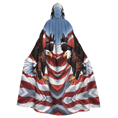 LJABCVNN Adler mit USA-Flagge, Unisex, Erwachsene, Halloween-Kapuzenumhang für Cosplay/Partys/Bühne/Kostümbälle LJABCVNN Adler mit USA-Flagge, Unisex, Erwachsene, Halloween-Kapuzenumhang für Cosplay/Partys/Bühne/Kostümbälle von LJABCVNN