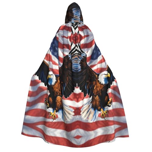 LJABCVNN Adler mit USA-Flagge, bedruckt, Halloween-Kapuzenumhang, bequem für Cosplay/Partys/Spukhäuser LJABCVNN Adler mit USA-Flagge, bedruckt, Halloween-Kapuzenumhang, bequem für Cosplay/Partys/Spukhäuser von LJABCVNN