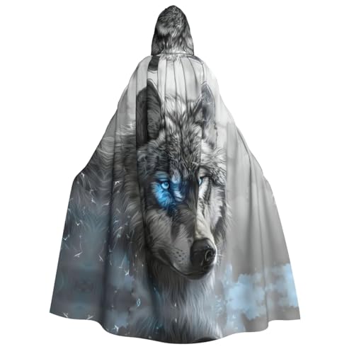 LJABCVNN Blaue Augen Wolf Druck Erwachsene Halloween Kapuzenumhang Bequem für Cosplay/Partys/Spukhäuser LJABCVNN Blaue Augen Wolf Druck Erwachsene Halloween Kapuzenumhang Bequem für Cosplay/Partys/Spukhäuser von LJABCVNN