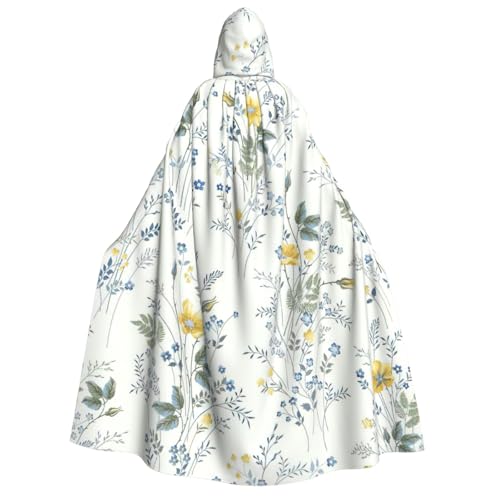 LJABCVNN Blaues Blumenmuster, Rosen-Druck, Erwachsenen-Halloween-Kapuzenumhang, bequem für Cosplay/Partys/Spukhäuser LJABCVNN Blaues Blumenmuster, Rosen-Druck, Erwachsenen-Halloween-Kapuzenumhang, bequem für Cosplay/Partys/Spukhäuser von LJABCVNN