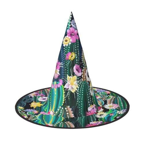 LJABCVNN Blühender Kaktus-Druck, Halloween-Hexenhut, für Halloween-Party, Karneval, ein Muss für Kostümzubehör LJABCVNN Blühender Kaktus-Druck, Halloween-Hexenhut, für Halloween-Party, Karneval, ein Muss für Kostümzubehör von LJABCVNN