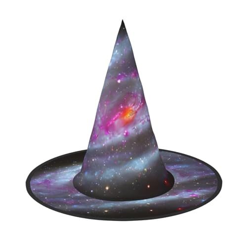LJABCVNN Buntes Galaxie-Druck, Halloween-Hexenhut für Halloween-Party, Karneval, ein Muss für Kostüm-Accessoires von LJABCVNN
