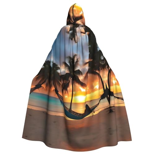 LJABCVNN Coconut Beach Sonnenuntergang Hängematte Druck Unisex Erwachsene Halloween Kapuzenumhang für Cosplay/Partys/Bühne/Kostümbälle LJABCVNN Coconut Beach Sonnenuntergang Hängematte Druck Unisex Erwachsene Halloween Kapuzenumhang für Cosplay/Partys/Bühne/Kostümbälle von LJABCVNN