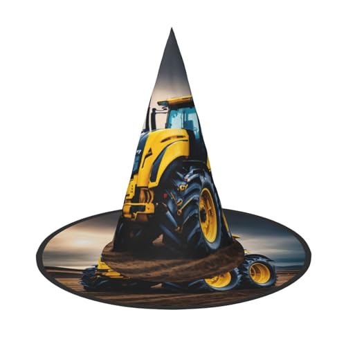 LJABCVNN Company Bauernhof Traktor Druck Halloween Hexenhut für Halloween Party Karneval ein Muss Kostüm Zubehör von LJABCVNN