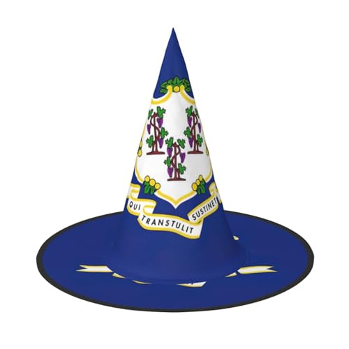 LJABCVNN Connecticut Staatsflagge Druck Halloween Hexenhut für Halloween Party Karneval ein Muss Kostüm Zubehör LJABCVNN Connecticut Staatsflagge Druck Halloween Hexenhut für Halloween Party Karneval ein Muss Kostüm Zubehör von LJABCVNN