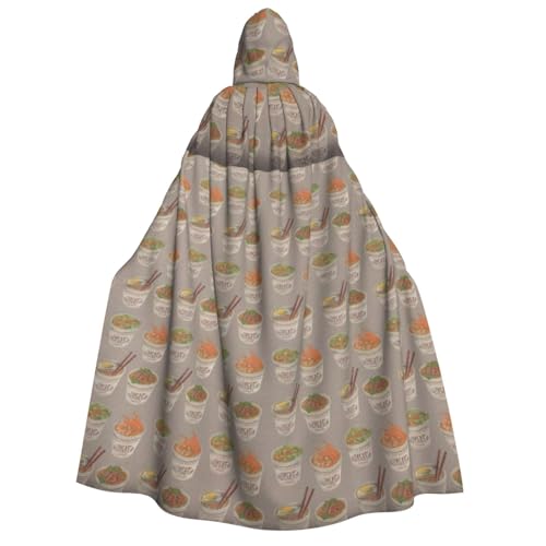 LJABCVNN Eierbecher mit Nudel-Ramen-Druck, Erwachsenen-Halloween-Kapuzenumhang, bequem für Cosplay/Partys/Spukhäuser LJABCVNN Eierbecher mit Nudel-Ramen-Druck, Erwachsenen-Halloween-Kapuzenumhang, bequem für Cosplay/Partys/Spukhäuser von LJABCVNN