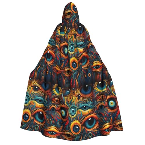 LJABCVNN Eyes 2 Print Adult Halloween Hooded Cloak, Comfortable For Cosplay/Parties/Haunted Houses von LJABCVNN