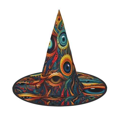 LJABCVNN Eyes 2 Print Halloween Hexenhut für Halloween Party Karneval ein Muss Kostüm Zubehör von LJABCVNN