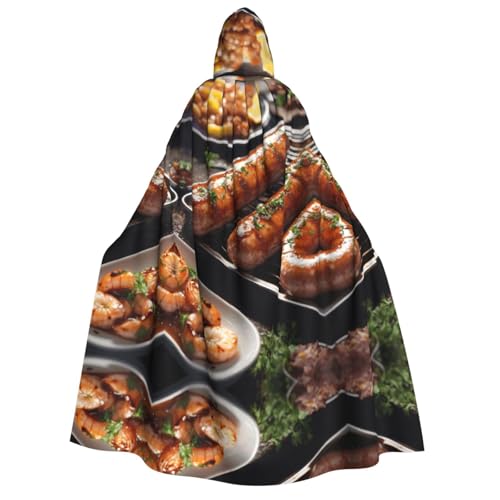 LJABCVNN Fast-Food-Druck für Erwachsene, Halloween-Kapuzenumhang, bequem für Cosplay/Partys/Spukhäuser LJABCVNN Fast-Food-Druck für Erwachsene, Halloween-Kapuzenumhang, bequem für Cosplay/Partys/Spukhäuser von LJABCVNN