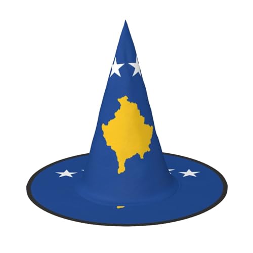 LJABCVNN Flagge des Kosovo-Druck, Halloween-Hexenhut für Halloween-Party, Karneval, ein Muss für Kostümzubehör LJABCVNN Flagge des Kosovo-Druck, Halloween-Hexenhut für Halloween-Party, Karneval, ein Muss für Kostümzubehör von LJABCVNN