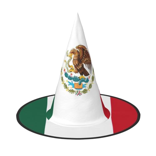LJABCVNN Flagge von Mexiko Druck Halloween Hexenhut für Halloween Party Karneval ein Muss Kostüm Zubehör von LJABCVNN