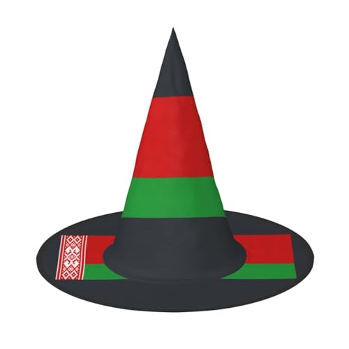 LJABCVNN Flagge von Weißrussland, Halloween-Hexenhut für Halloween-Party, Karneval, ein Muss für Kostümzubehör von LJABCVNN