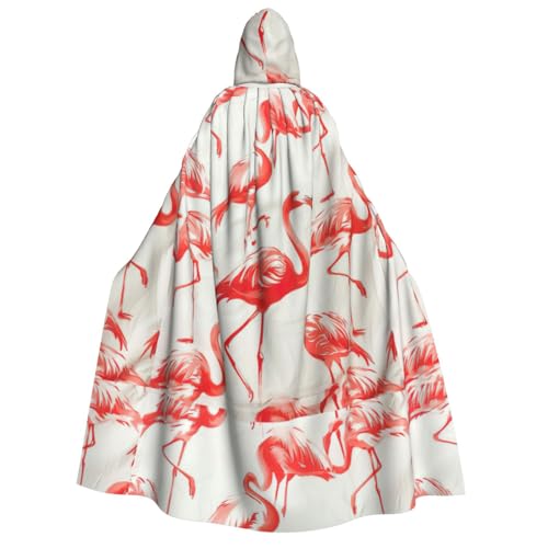 LJABCVNN Flamingos auf weißem Druck, Halloween-Kapuzenumhang für Erwachsene, bequem für Cosplay/Partys/Spukhäuser LJABCVNN Flamingos auf weißem Druck, Halloween-Kapuzenumhang für Erwachsene, bequem für Cosplay/Partys/Spukhäuser von LJABCVNN