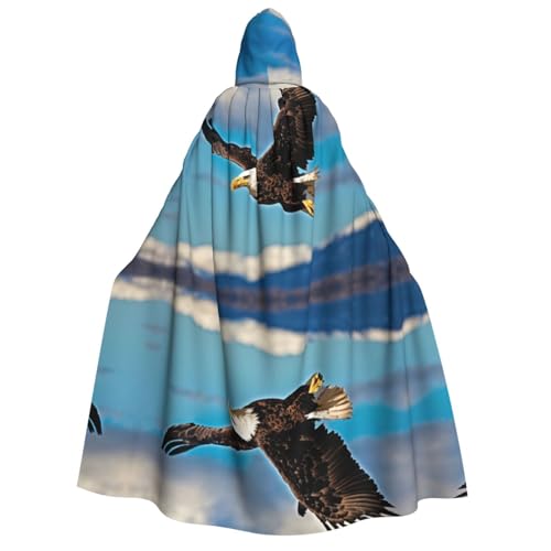 LJABCVNN Fliegender Adler Druck Erwachsene Halloween Kapuzenumhang bequem für Cosplay/Partys/Spukhäuser von LJABCVNN