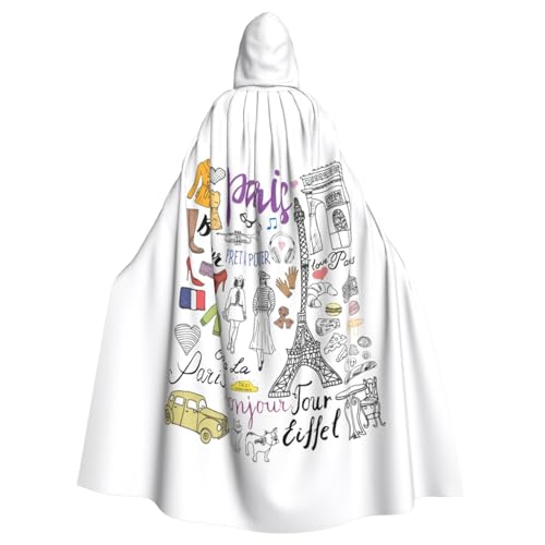LJABCVNN Französischer Paris-Tour-Eiffelturm-Druck, Unisex, Erwachsene, Halloween, Kapuzenumhang für Cosplay/Partys/Bühne/Kostümbälle LJABCVNN Französischer Paris-Tour-Eiffelturm-Druck, Unisex, Erwachsene, Halloween, Kapuzenumhang für Cosplay/Partys/Bühne/Kostümbälle von LJABCVNN
