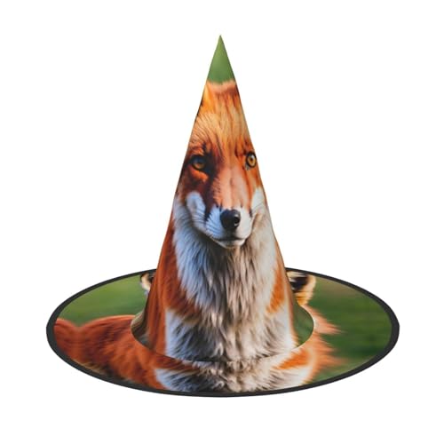 LJABCVNN Fuchs-Druck Halloween Hexenhut für Halloween-Party, Karneval, ein Muss für Kostümzubehör von LJABCVNN