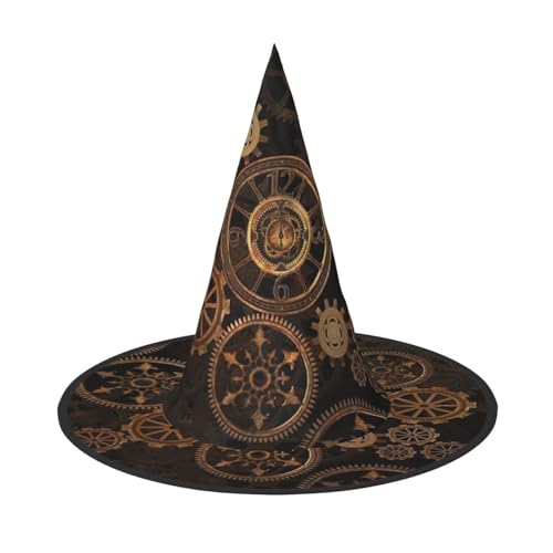 LJABCVNN Gears Clock Bronze Century Print Halloween Hexenhut für Halloween Party Karneval ein Muss Kostüm Zubehör LJABCVNN Gears Clock Bronze Century Print Halloween Hexenhut für Halloween Party Karneval ein Muss Kostüm Zubehör von LJABCVNN