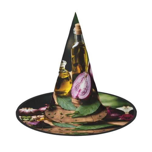 LJABCVNN Gemüse Obst Druck Halloween Hexenhut für Halloween Party Karneval ein Muss Kostüm Zubehör von LJABCVNN