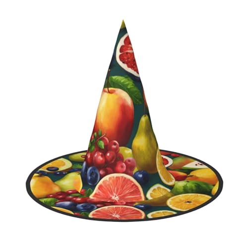 LJABCVNN Gesundes Essen Druck Halloween Hexenhut für Halloween Party Karneval ein Muss Kostüm Zubehör von LJABCVNN