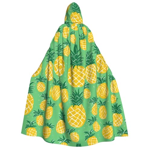 LJABCVNN Goldener Ananas-Hintergrunddruck für Erwachsene, Halloween-Kapuzenumhang, bequem für Cosplay/Partys/Spukhäuser LJABCVNN Goldener Ananas-Hintergrunddruck für Erwachsene, Halloween-Kapuzenumhang, bequem für Cosplay/Partys/Spukhäuser von LJABCVNN