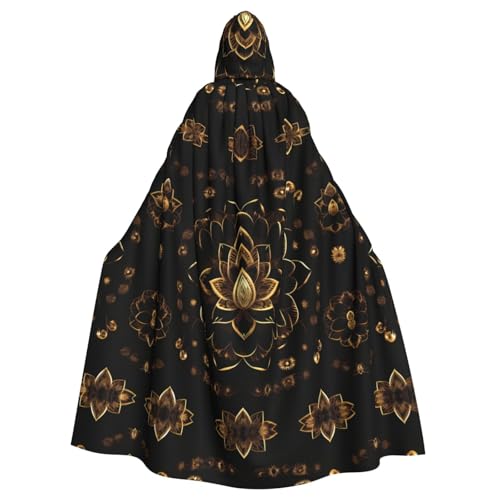 LJABCVNN Goldener Lotusblumen-Druck, Unisex, Erwachsene, Halloween, Kapuzenumhang für Cosplay/Partys/Bühne/Kostümbälle LJABCVNN Goldener Lotusblumen-Druck, Unisex, Erwachsene, Halloween, Kapuzenumhang für Cosplay/Partys/Bühne/Kostümbälle von LJABCVNN
