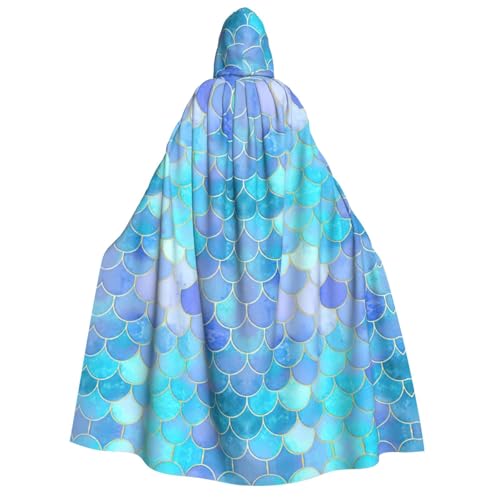 LJABCVNN Goldener Meerjungfrauen-Umhang mit Kapuze für Erwachsene, bequem, für Cosplay, Partys, Spukhäuser von LJABCVNN