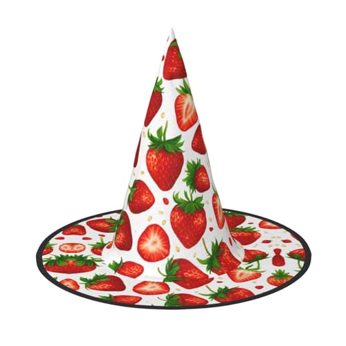 LJABCVNN Halloween-Hexenhut mit Erdbeer-Druck, für Halloween-Party, Karneval, ein Muss für Kostüm-Accessoires LJABCVNN Halloween-Hexenhut mit Erdbeer-Druck, für Halloween-Party, Karneval, ein Muss für Kostüm-Accessoires von LJABCVNN