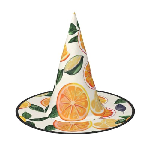 LJABCVNN Halloween-Hexenhut mit Zitrusfrucht-Muster, für Halloween-Party, Karneval, ein Muss für Kostüm-Accessoires LJABCVNN Halloween-Hexenhut mit Zitrusfrucht-Muster, für Halloween-Party, Karneval, ein Muss für Kostüm-Accessoires von LJABCVNN