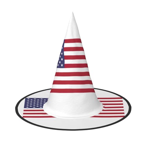 LJABCVNN Halloween-Hexenhut mit amerikanischer Flagge, für Halloween-Party, Karneval, ein Muss für Kostümzubehör von LJABCVNN