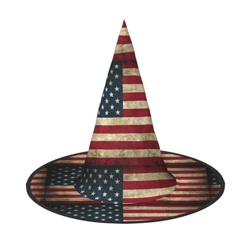 LJABCVNN Halloween-Hexenhut mit amerikanischer Flagge, für Halloween-Party, Karneval, ein Muss für Kostümzubehör von LJABCVNN