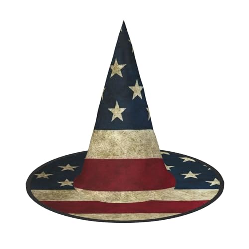 LJABCVNN Halloween-Hexenhut mit amerikanischer Flagge, für Halloween-Party, Karneval, ein Muss für Kostümzubehör von LJABCVNN
