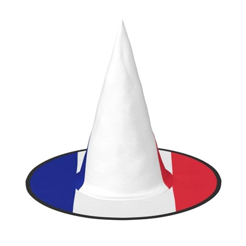 LJABCVNN Halloween-Hexenhut mit französischer Flagge, für Halloween-Party, Karneval, ein Muss für Kostümzubehör von LJABCVNN