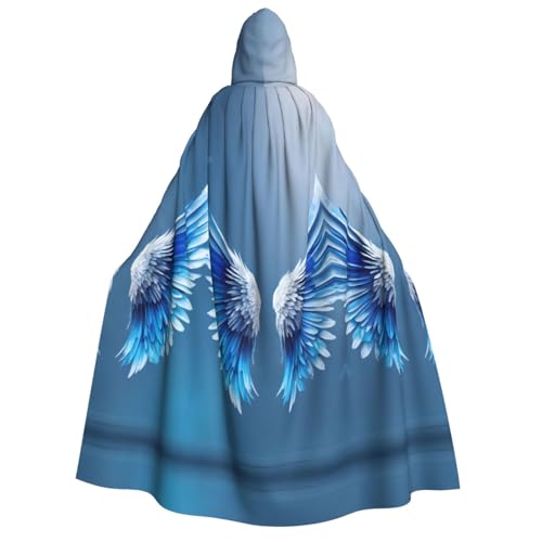 LJABCVNN Halloween-Kapuzenumhang mit Engelsflügel-Aufdruck, bequem, für Cosplay, Partys, Spukhäuser von LJABCVNN