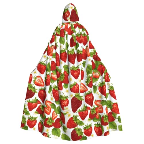 LJABCVNN Halloween-Kapuzenumhang mit Erdbeer-Druck, Unisex, Erwachsene, für Cosplay, Partys, Bühne, Kostümbälle LJABCVNN Halloween-Kapuzenumhang mit Erdbeer-Druck, Unisex, Erwachsene, für Cosplay, Partys, Bühne, Kostümbälle von LJABCVNN