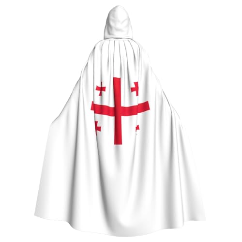 LJABCVNN Halloween-Kapuzenumhang mit Flagge von Georgia, Unisex, für Erwachsene, Cosplay, Partys, Bühne, Kostümbälle LJABCVNN Halloween-Kapuzenumhang mit Flagge von Georgia, Unisex, für Erwachsene, Cosplay, Partys, Bühne, Kostümbälle von LJABCVNN