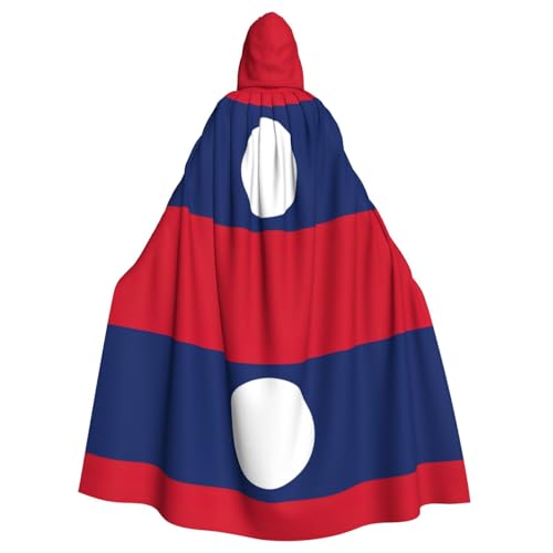 LJABCVNN Halloween-Kapuzenumhang mit Flagge von Laos, Unisex, für Erwachsene, Cosplay, Partys, Bühne, Kostümbälle LJABCVNN Halloween-Kapuzenumhang mit Flagge von Laos, Unisex, für Erwachsene, Cosplay, Partys, Bühne, Kostümbälle von LJABCVNN
