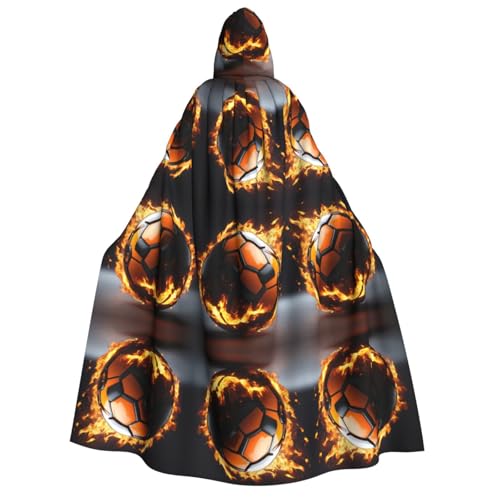 LJABCVNN Halloween-Kapuzenumhang mit Fußball-Druck, für Erwachsene, bequem für Cosplay/Partys/Spukhäuser von LJABCVNN