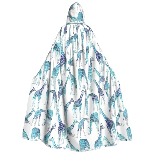 LJABCVNN Halloween-Kapuzenumhang mit Giraffenmuster, bequem, für Cosplay, Partys, Spukhäuser von LJABCVNN