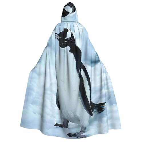 LJABCVNN Halloween-Kapuzenumhang mit Pinguin-Druck, für Erwachsene, bequem für Cosplay/Partys/Spukhäuser von LJABCVNN