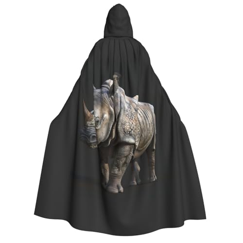 LJABCVNN Halloween Kapuzenumhang mit Tier-Nashorn-Druck, bequem für Cosplay/Partys/Spukhäuser LJABCVNN Halloween Kapuzenumhang mit Tier-Nashorn-Druck, bequem für Cosplay/Partys/Spukhäuser von LJABCVNN
