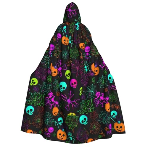 LJABCVNN Halloween-Kapuzenumhang mit Totenkopf-Druck, für Erwachsene, bequem für Cosplay/Partys/Spukhäuser LJABCVNN Halloween-Kapuzenumhang mit Totenkopf-Druck, für Erwachsene, bequem für Cosplay/Partys/Spukhäuser von LJABCVNN