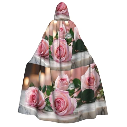 LJABCVNN Halloween-Kapuzenumhang mit rosa Rosen-Aufdruck, bequem für Cosplay/Partys/Spukhäuser LJABCVNN Halloween-Kapuzenumhang mit rosa Rosen-Aufdruck, bequem für Cosplay/Partys/Spukhäuser von LJABCVNN