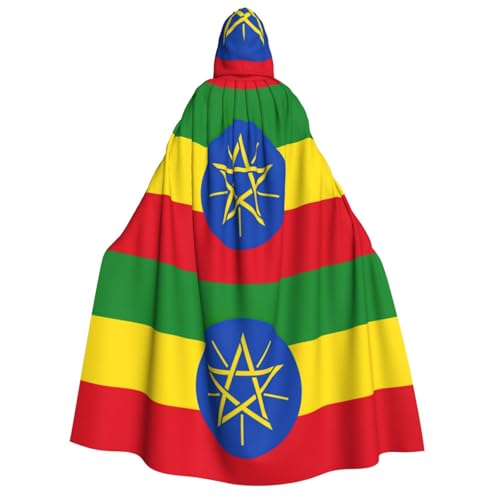 LJABCVNN Halloween-Umhang mit Äthiopien-Flagge für Erwachsene, bequem, für Cosplay, Partys, Spukhäuser von LJABCVNN
